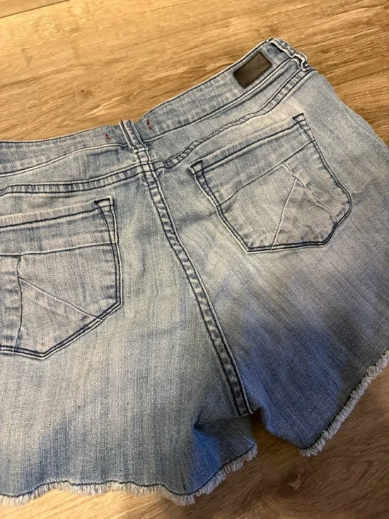 Dear John Washed Light Blue Denim Cutoff Shorts - Picture 3 of 4